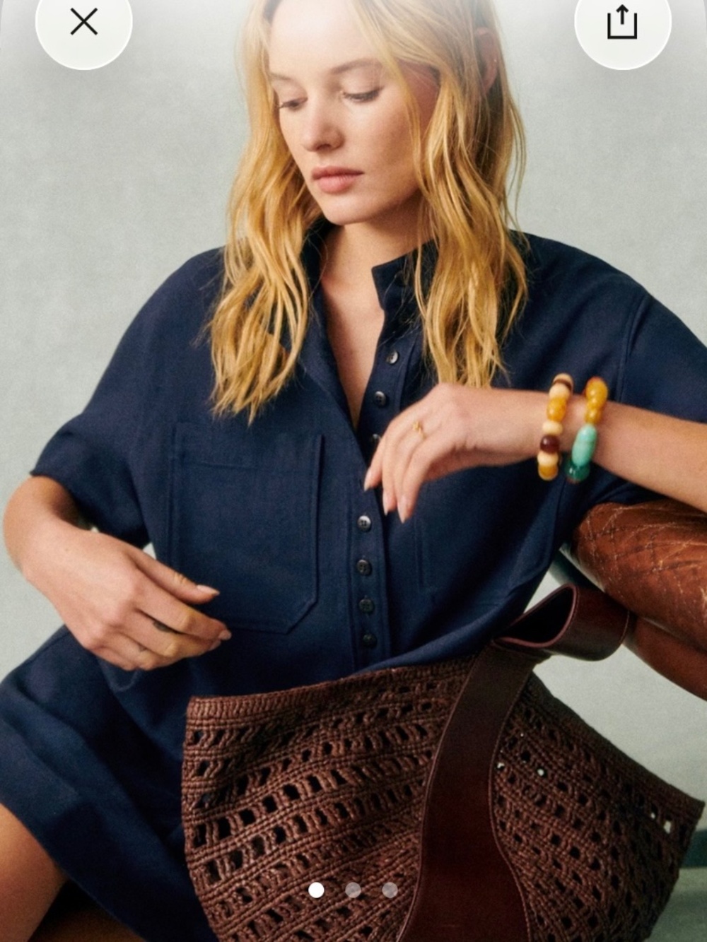 Sonali Dress Robe Sezane Navy Marine Size 36